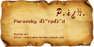 Parovsky Árpád névjegykártya